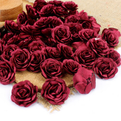 Saten Kumaş Katmerli Koyu Bordo 3 Cm - 1