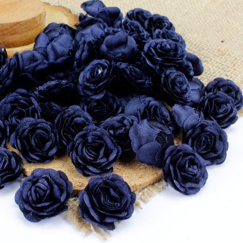 Saten Kumaş Katmerli Lacivert 3 Cm - Kare Dekor