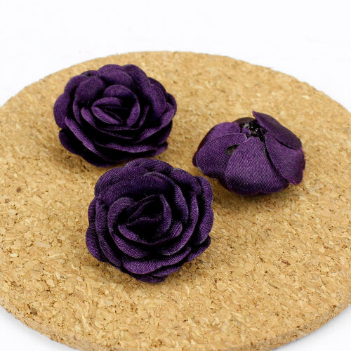 Saten Kumaş Katmerli Mor 3 Cm - Kare Dekor (1)
