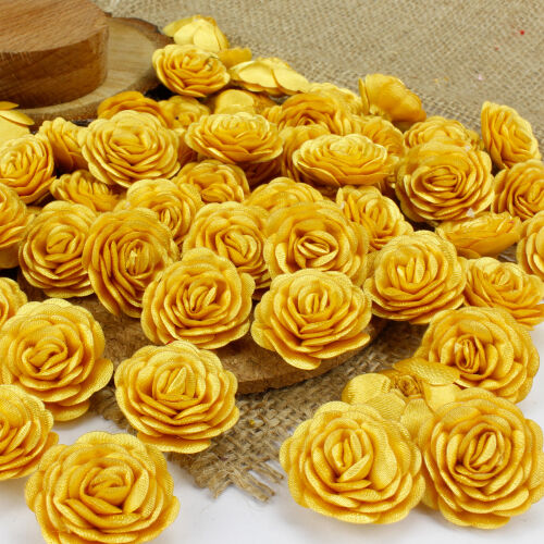 Saten Kumaş Katmerli Sarı 3 Cm - Kare Dekor