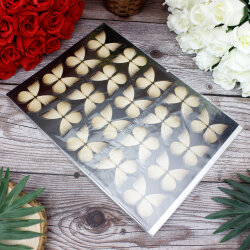 Selefonlu Kelebek Krem Renk 7 cm (80’li Paket) - 3