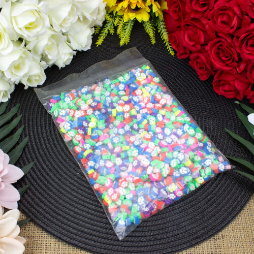 Sevimli Bulut Yüz Figürlü Karışık Renk Polimer Hamur Boncuk 9x8 mm (500’lü Paket) - 3