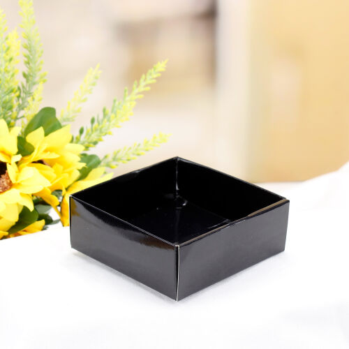 Siyah Altlık 8x8x3 cm - Kare Dekor