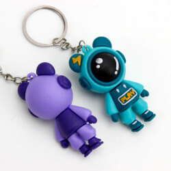 Silikon Renkli Astronot Anahtarlık 12'Lİ Paket - 1