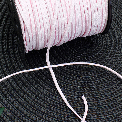Süet Bileklik ve Kolye Yapım İpi 92 Metre Makara Açık Pembe - Toptanalim (1)