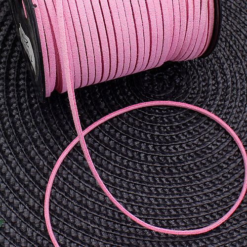 Süet Bileklik ve Kolye Yapım İpi 92 Metre Makara Pembe - Platin Gift (1)