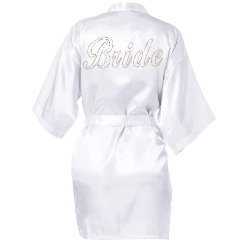 Taşlı Gold Yazı Bride Sabahlık Standart Beden - Kare Dekor (1)