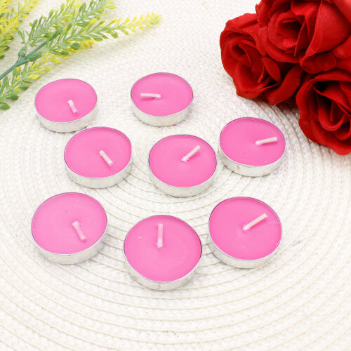 Tealight Mum 8’li Paket Pembe Renk - Toptanalim