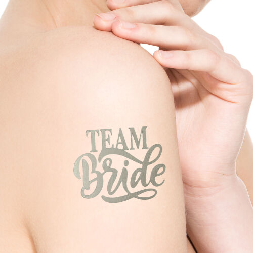 Team Bride Bekarlığa Veda Dövmesi Gümüş Renk 10'lu Paket - Kare Dekor