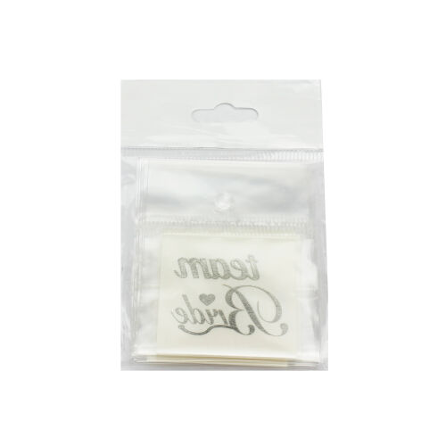 Team Bride Kalp Şekilli Bekarlığa Veda Dövmesi Gümüş Renk 10'lu Paket - Kare Dekor (1)