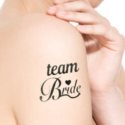 Team Bride Kalp Şekilli Bekarlığa Veda Dövmesi Gümüş Renk 10'lu Paket - 1
