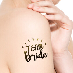 Team Bride Şekilli Bekarlığa Veda Dövmesi Gold Renk 10'lu Paket - 1