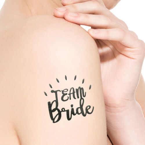 Team Bride Şekilli Bekarlığa Veda Dövmesi Gümüş Renk 10'lu Paket - Kare Dekor