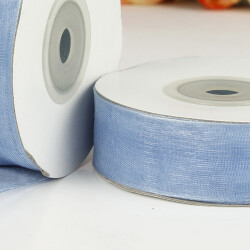 Çift Taraflı 2 Cm 25 Metre Organze Kurdele Mavi - 2