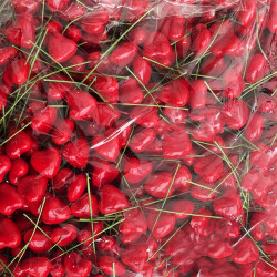 Telli Kalp Süs Kırmızı 7,5CM - 2