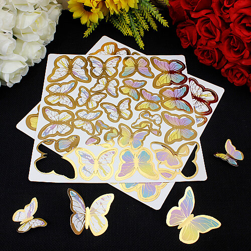Varak Baskılı Pastel Renkli Kelebek 126'lı Paket - Toptanalim