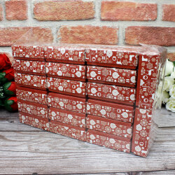 Yılbaşı Desenli Kapaklı Takı Kutusu Kırmızı 3 x 10 cm - 3