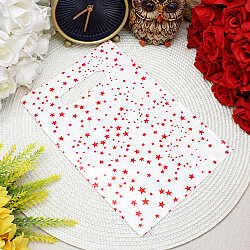  Yıldız Desenli Hediyelik El Geçme Poşeti Beyaz Kırmızı 17x25 cm 50’li Paket - 1