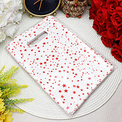  Yıldız Desenli Hediyelik El Geçme Poşeti Beyaz Kırmızı 17x25 cm 50’li Paket - 2