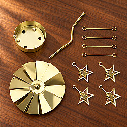 Yıldız Figürlü Isı ile Dönen Metal Tealight Mumluk Gold - 3