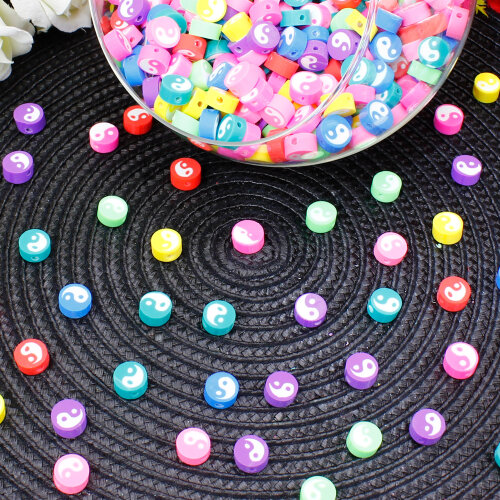 Yin Yang Desenli Karışık Renk Polimer Hamur Boncuk 9,3 mm (500’lü Paket) - Toptanalim (1)