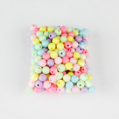 Yuvarlak Renkli Boncuk Büyük Boy 250'li Paket - Kare Dekor (1)